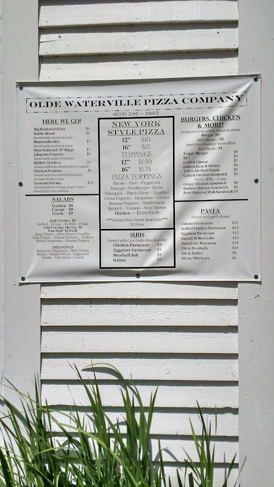 Olde Waterville Pizza Menu image 3